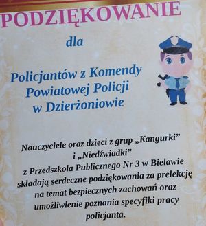 Podziękowania dla policjantów