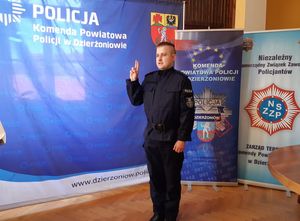 W szeregi dzierżoniowskiej Policji wstąpił  nowy funkcjonariusz.