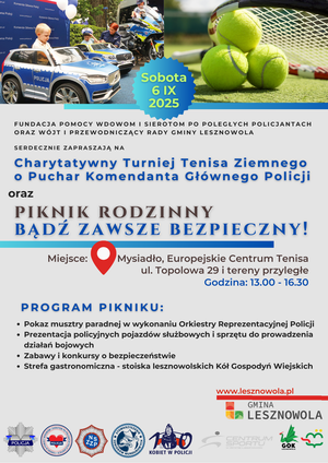 Piknik policyjny i turniej tenisa w Mysiadle