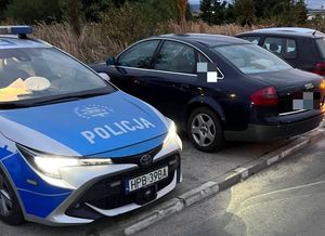 Zabezpieczony pojazd marki audi