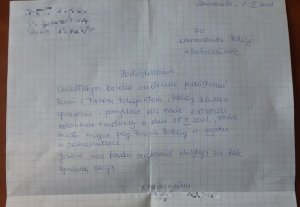 List z podziękowaniami